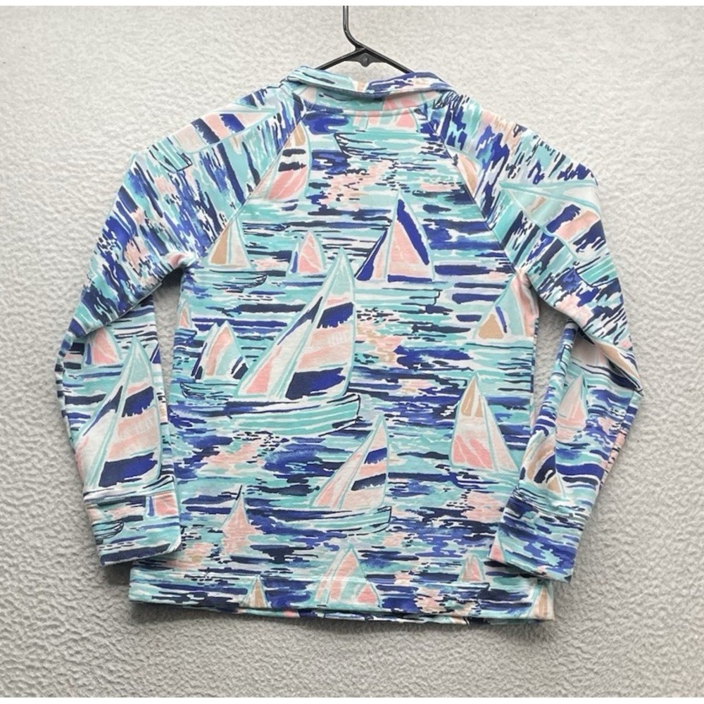 Lilly Pulitzer Skipper Popover Sweater Womens Small S Sailboats Half Zip Preppy‎ - Picture 6 of 12